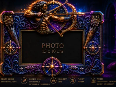 Sagittarius ZodiacPhotoFrame – Side Insert15×10 cm