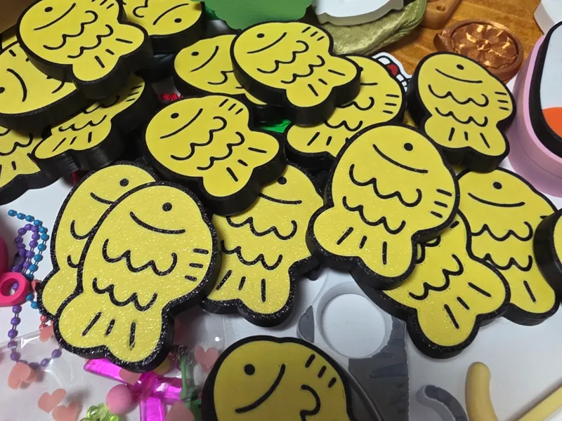 붕어빵 키캡 클릭커 키링