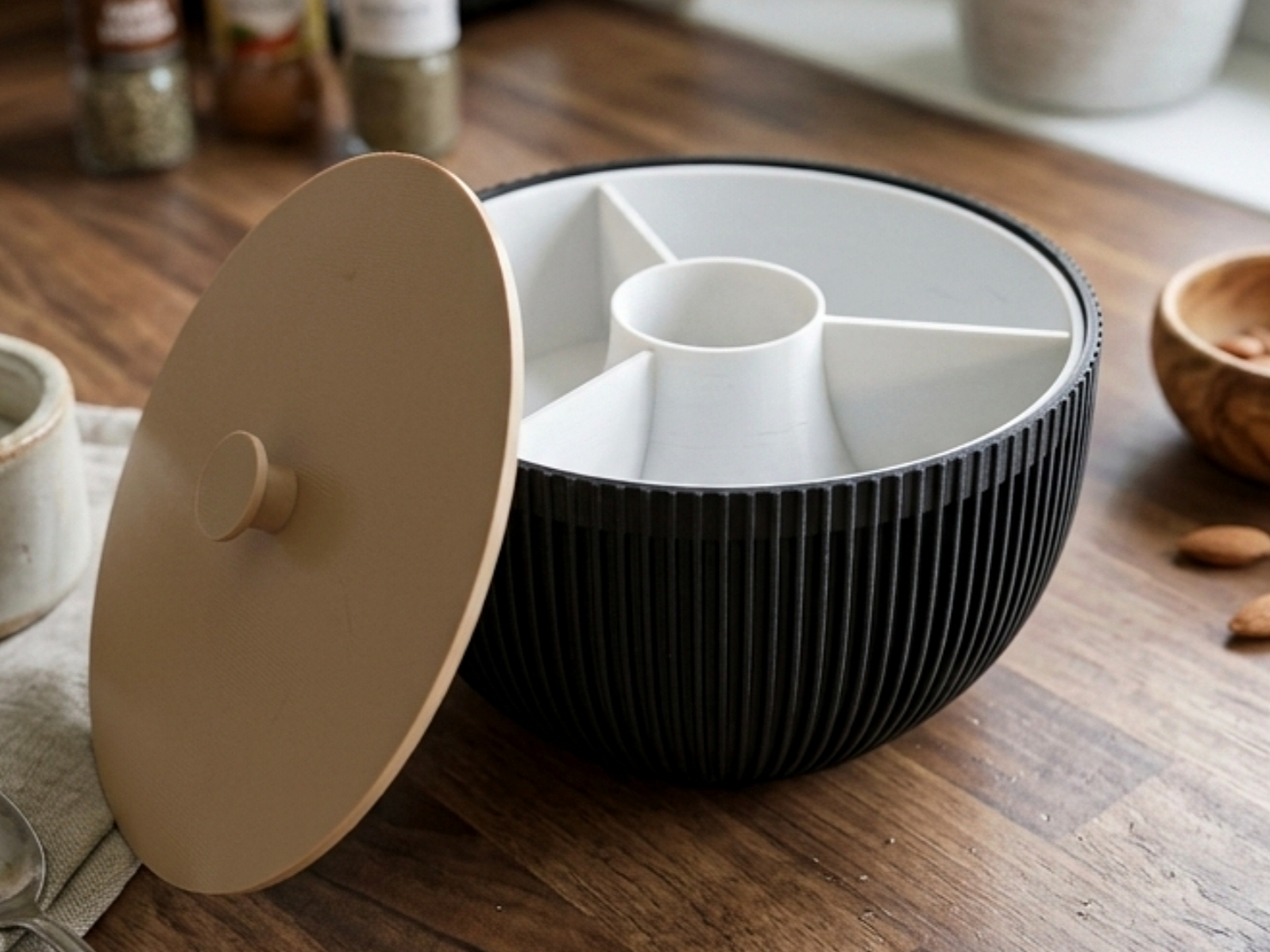 Ribbed Bowl V2 - Pistachio, nuts, etc. - 1