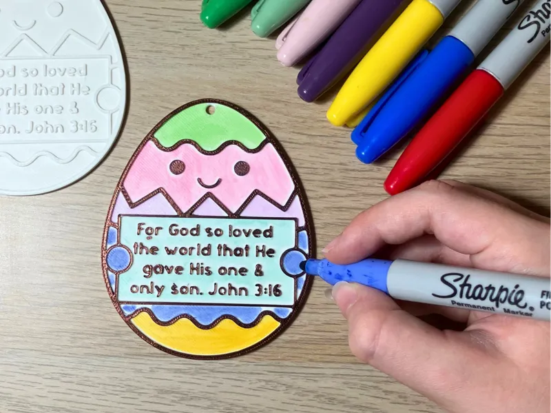 John 3:16 Easter Egg – Kids Colouring Ornament