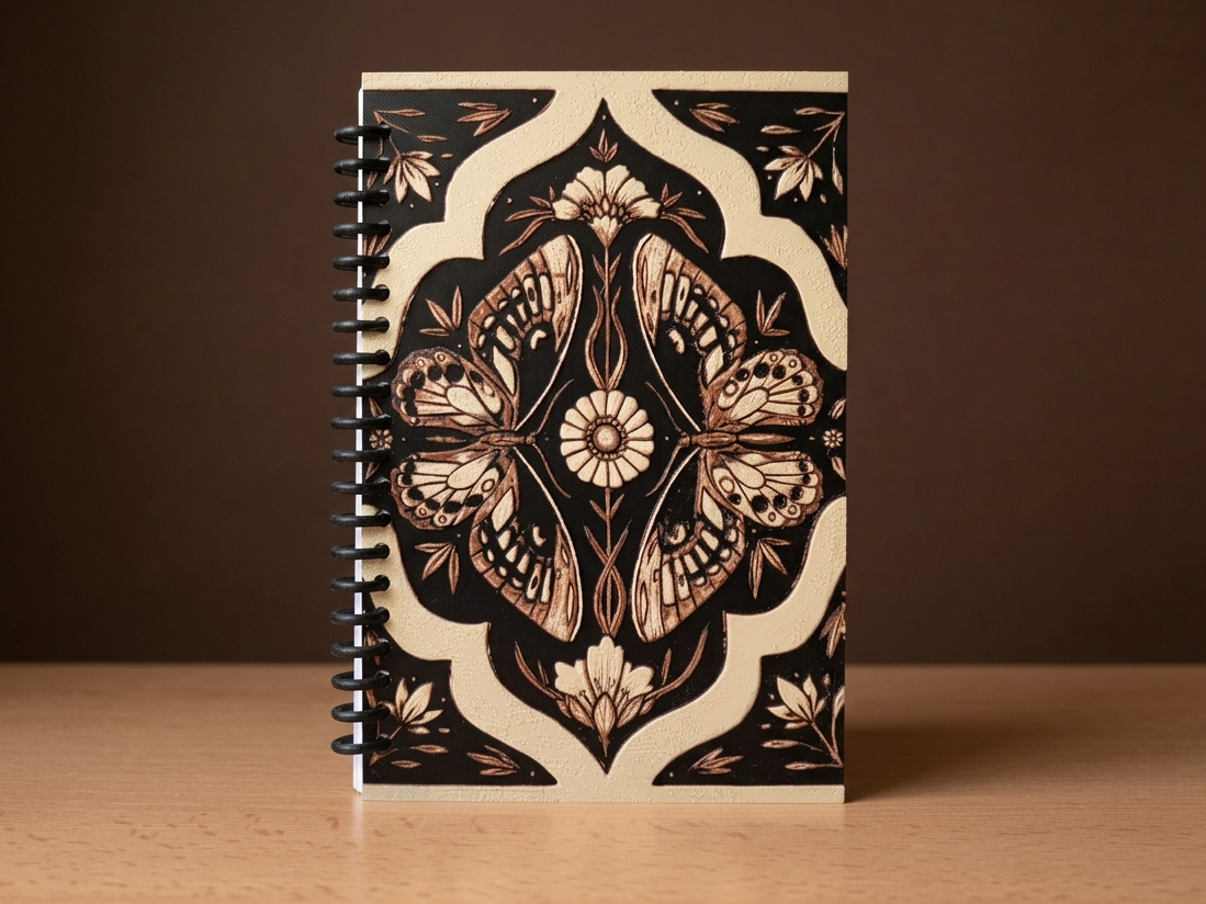 Goth Butterfly Notebook Cover 3D model