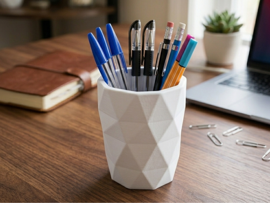 Modern Low Poly Pen Holder