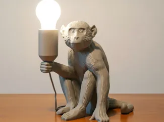 Seated Monkey Lamp – Adjustable Bulb Remix