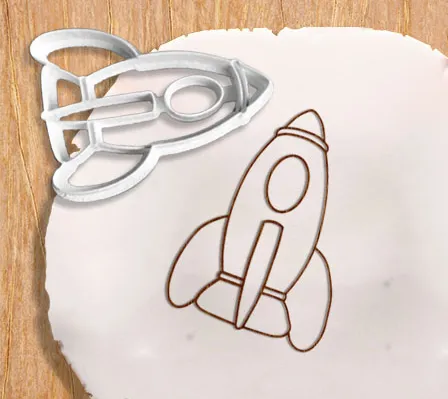 Rocket cookie cutter