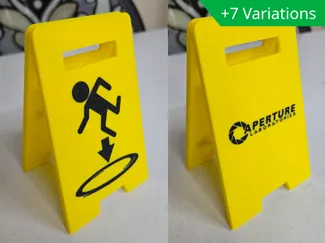 Portal Caution Signs - Multiple Versions - Hinged