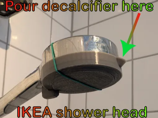 IKEA showerhead (Brogrund) decalcifier