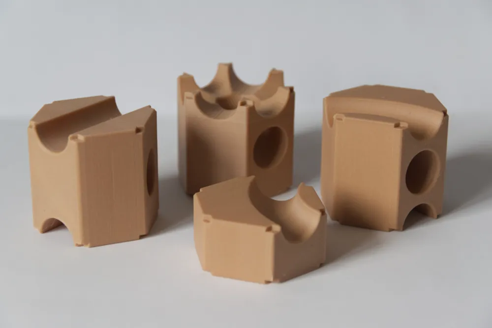 3Dプリント ビー玉コースターV2 - モジュールシステム - 無料3Dモデル