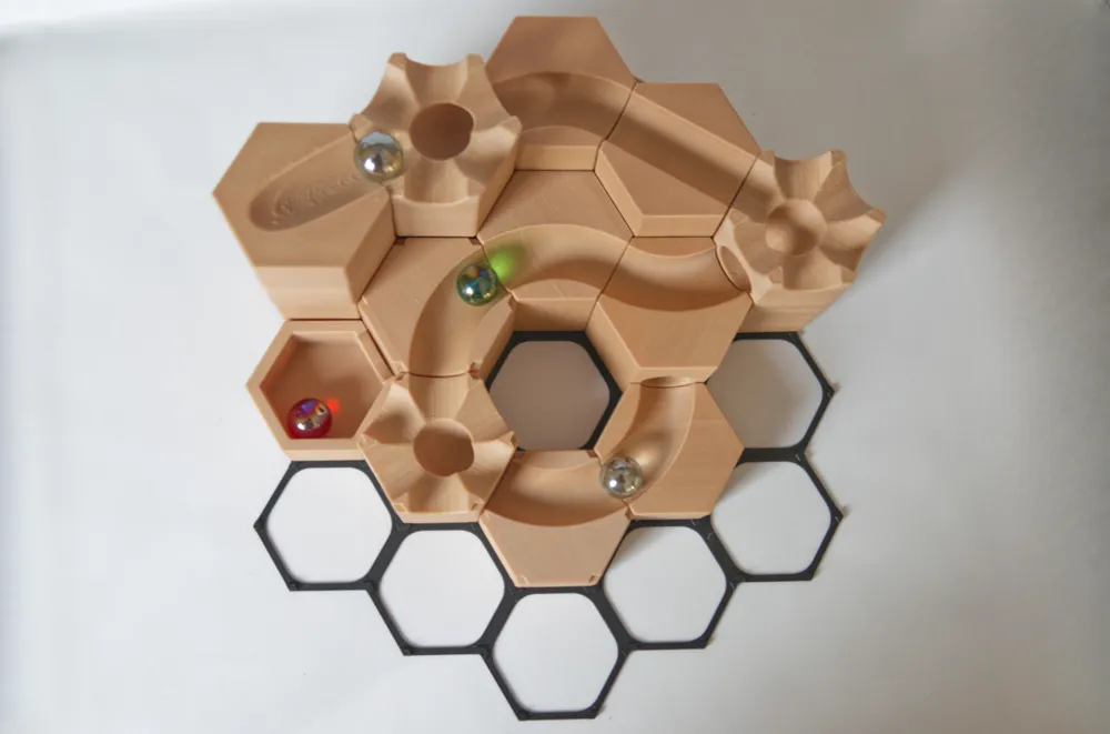 3Dプリント ビー玉コースターV2 - モジュールシステム - 無料3Dモデル