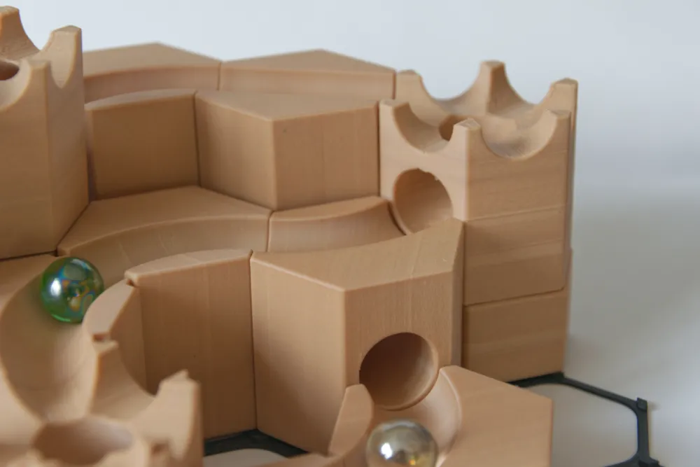 3Dプリント ビー玉コースターV2 - モジュールシステム - 無料3Dモデル