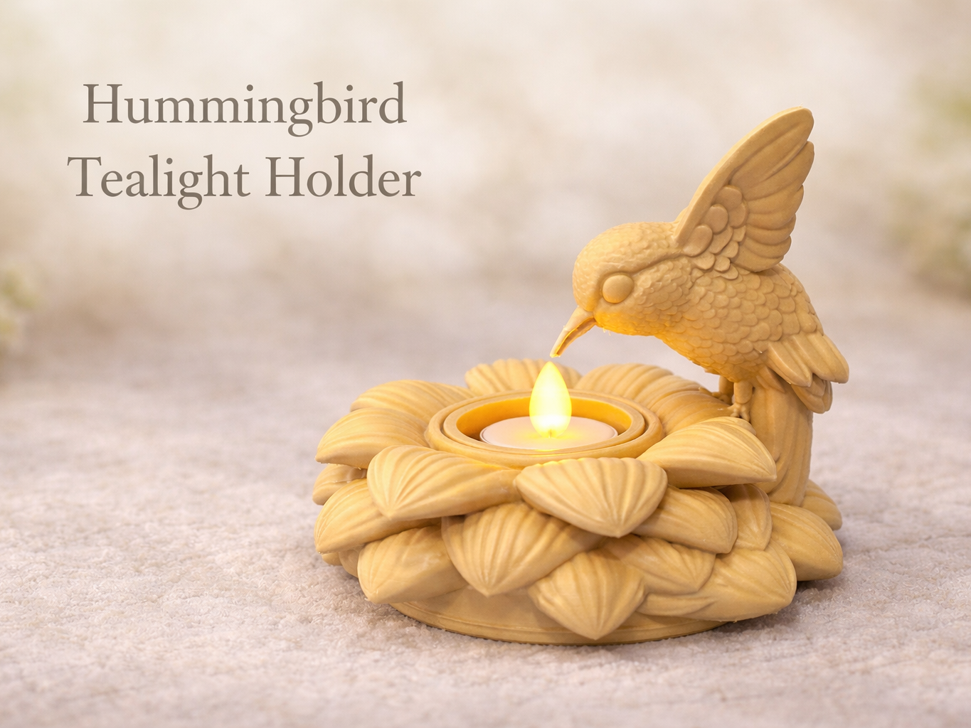 Hummingbird Flower LED Tealight Holder