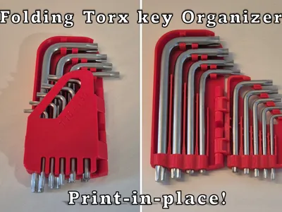 L-Shape Torx Key Folding Organizer (T10 - T50)