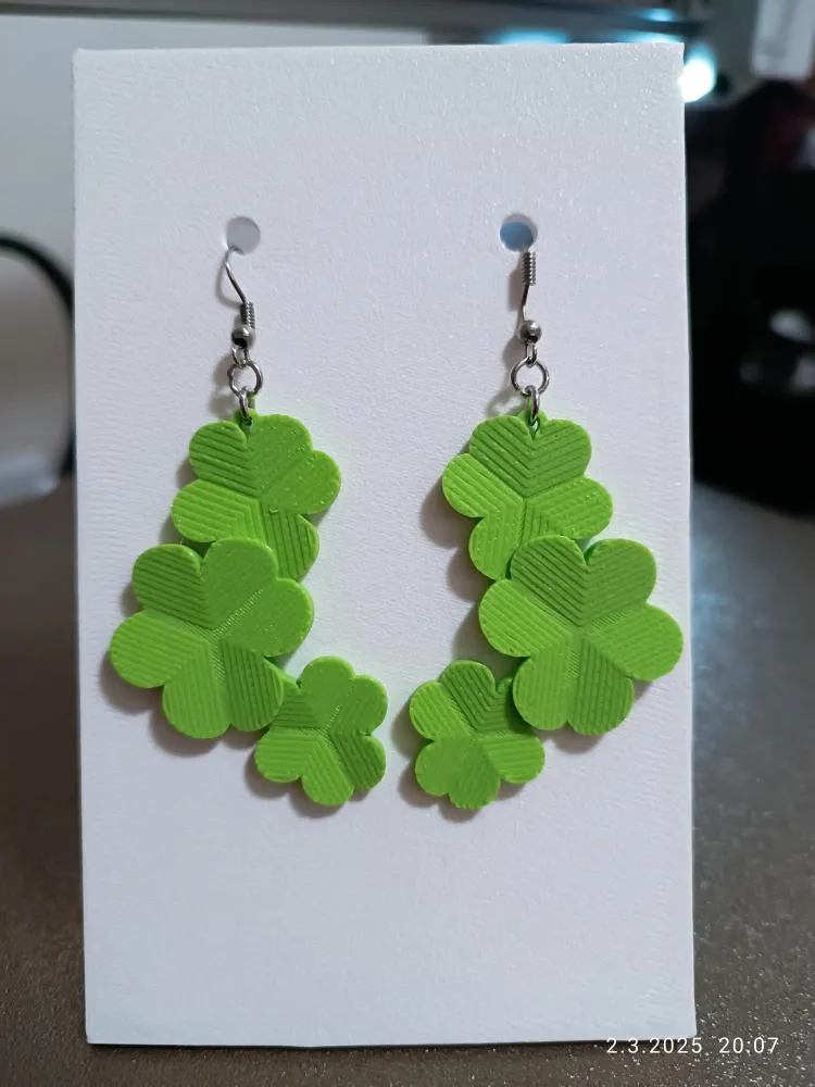 Shamrock earrings view 2