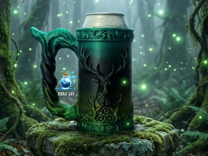 Stag of the Forest Druid Tankard Can Koozie Holder
