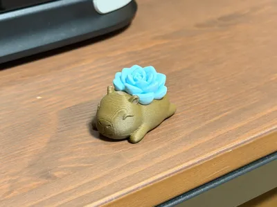 Cute Capybara with Flower - Desk Buddy