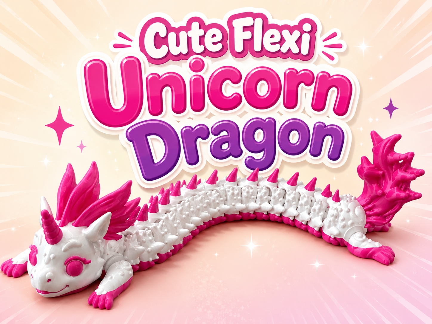 Cute Flexi Unicorn Dragon | Articulated Dragon