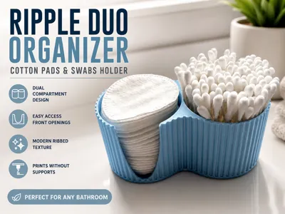 Ripple Duo Organizer – Cotton Pads & Swabs Holder