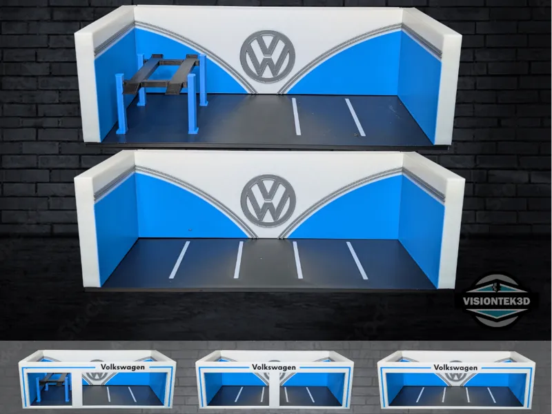 1:64 Scale Garage Diorama - VW Bus