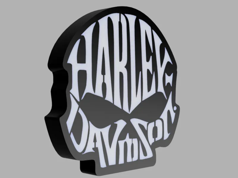 H2D Optimised Harley Davidson Skull Lightbox