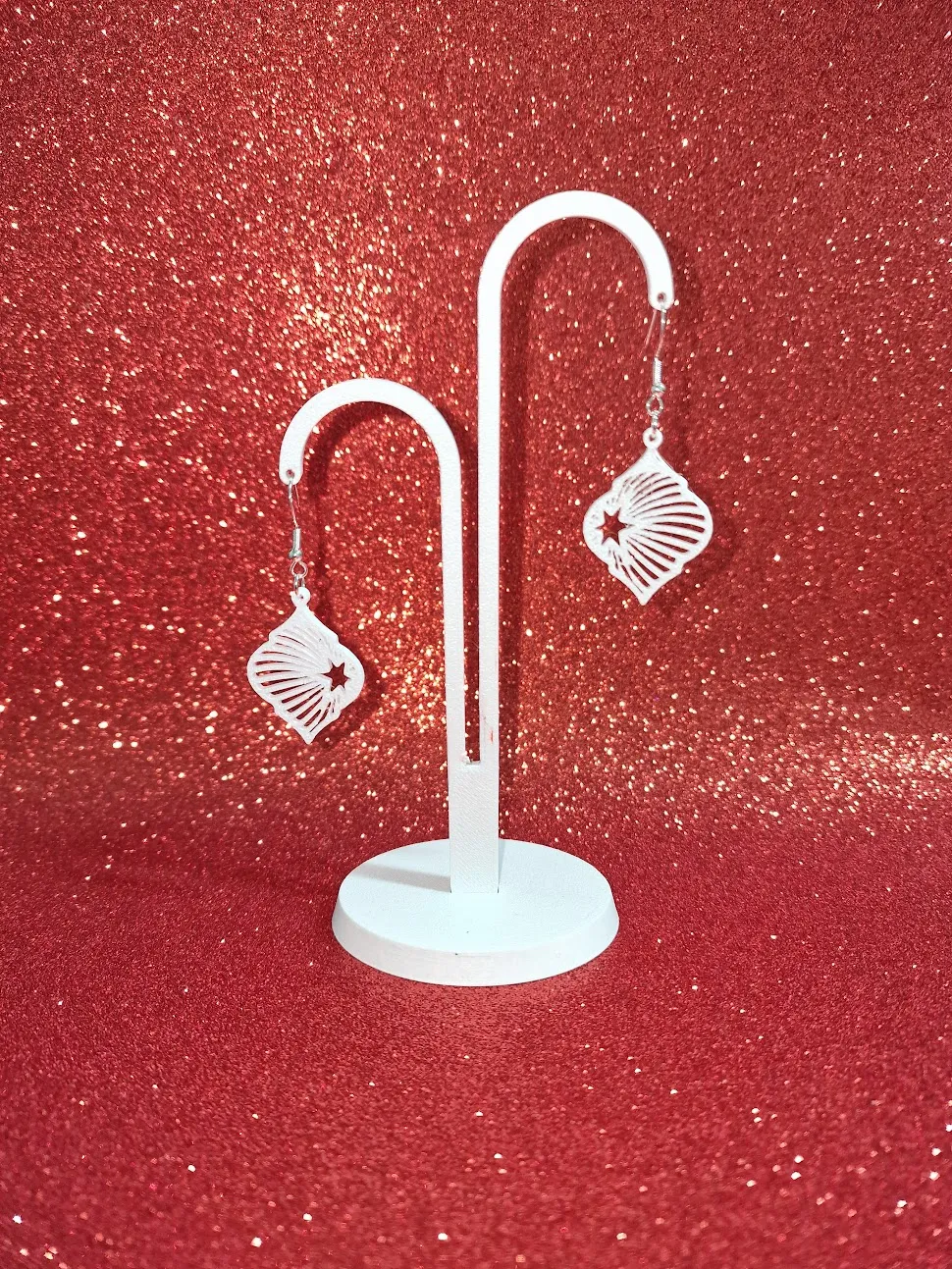 Star seashell earrings view 3