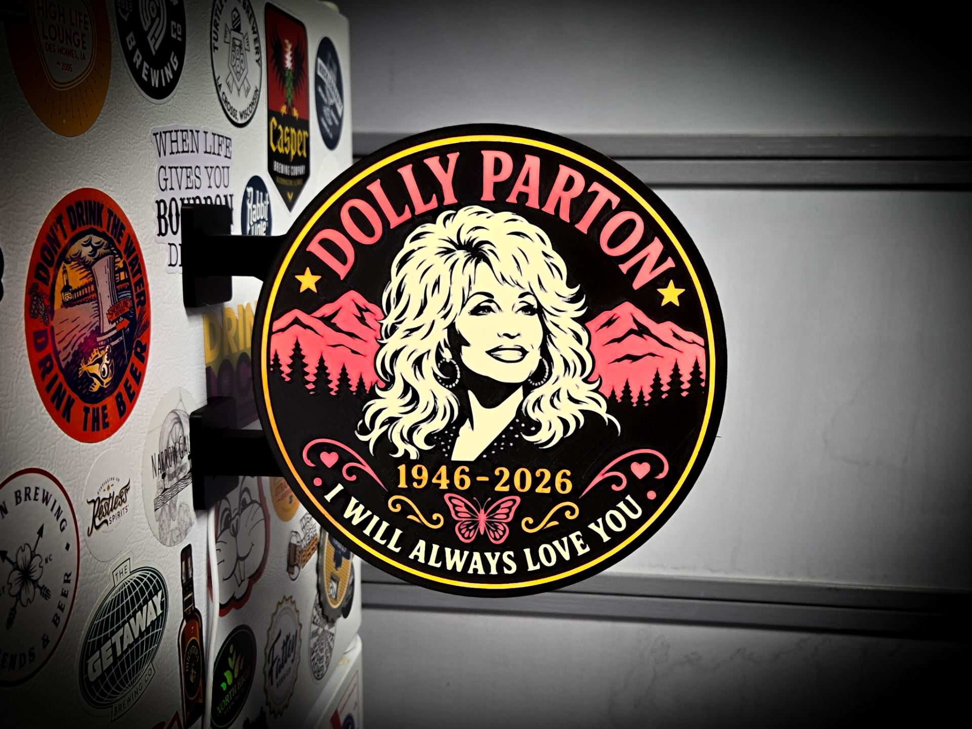 DOLLY PARTON ALWAYS LOVE YOU ~ 2-Sided Round Light - 1