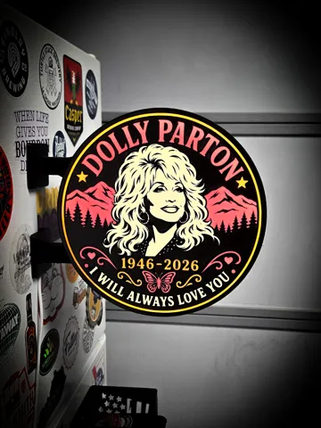 Accesorio de iluminación decorativa: DOLLY PARTON ALWAYS LOVE YOU ~ 2-Sided Round Light — vista de referencia 3