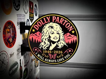 Accesorio de iluminación decorativa: DOLLY PARTON ALWAYS LOVE YOU ~ 2-Sided Round Light — vista de referencia 4