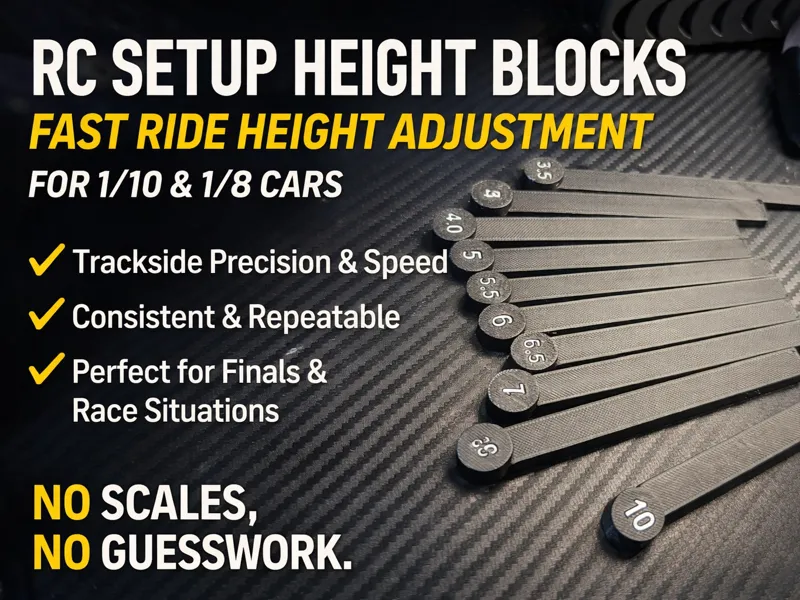 RC Setup Fast Height Blocks – for 1/10 & 1/8 Cars