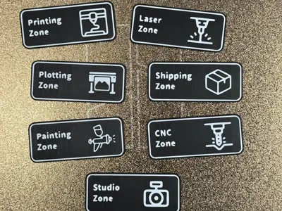 Printing Zone / Laser Zone Signs for Workshop