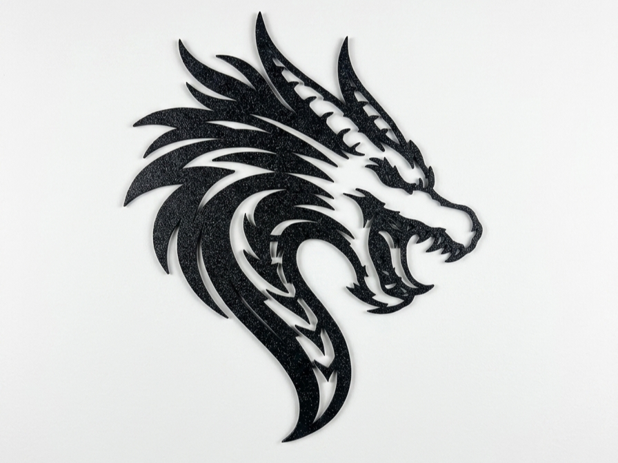 Ferocious Dragon Silhouette Wall Art