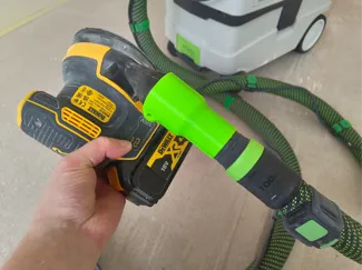 Dewalt DCW210 sander to Festool hoover adapter