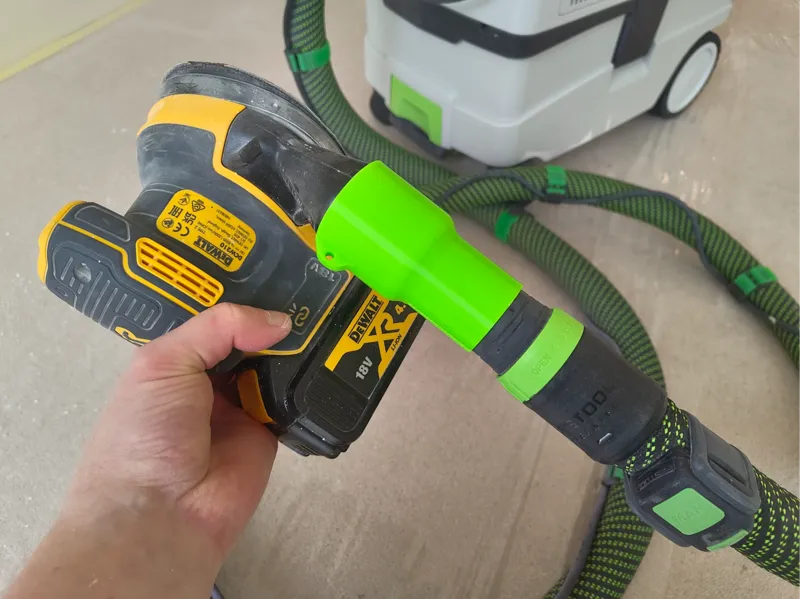 Dewalt DCW210 sander to Festool hoover adapter