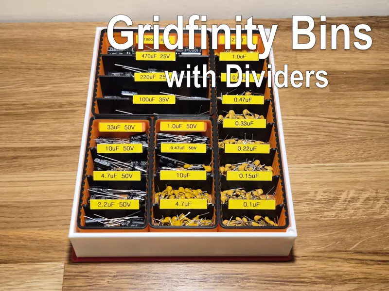 Gridfinity Bins with Dividers Collection