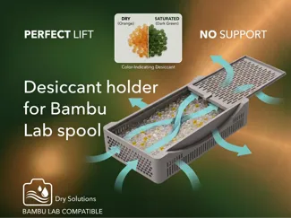 Desiccant holder for Bambu Lab spool