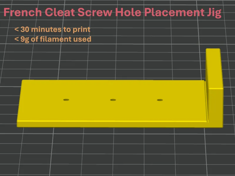5" stock French Cleat Screw Placement Jig