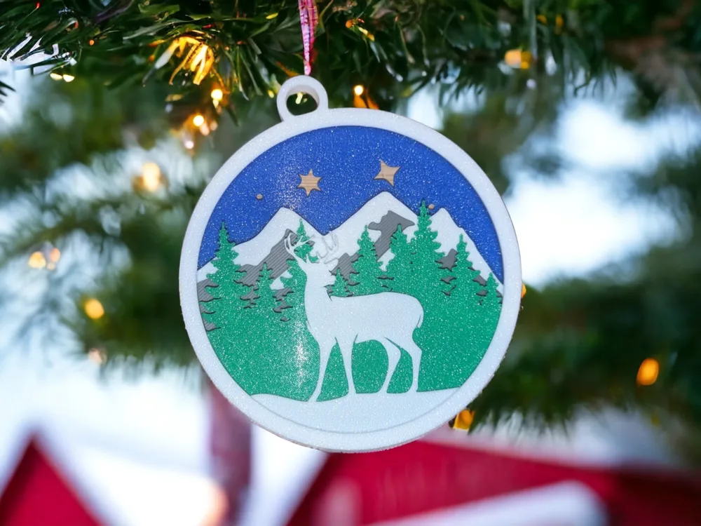 layered christmas bauble NO AMS - Free 3D Print Model - MakerWorld