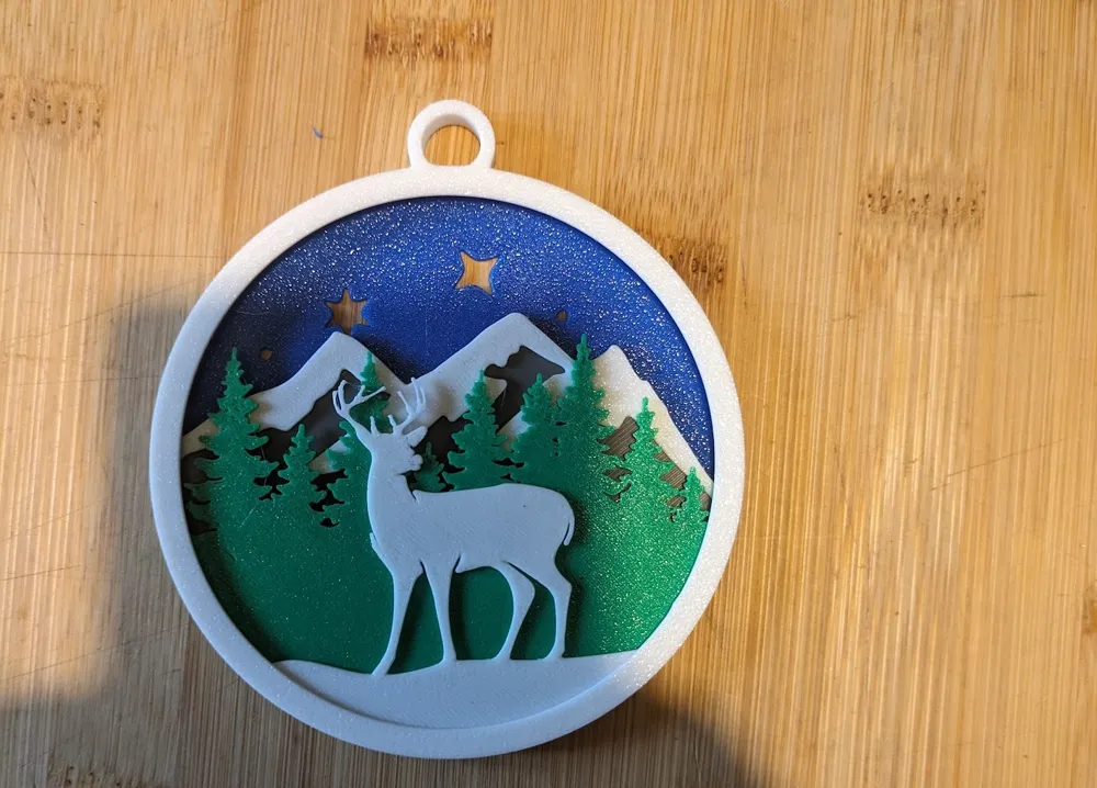 layered christmas bauble NO AMS - Free 3D Print Model - MakerWorld