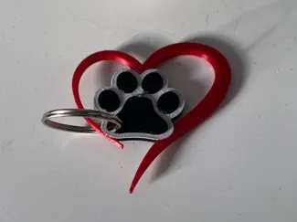 Llavero corazon con huella