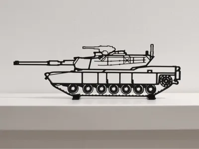 M1 Abrams US Army Tank 2D Wall Art Desk Decor