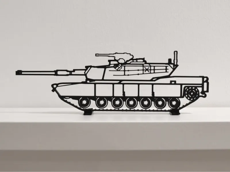M1 Abrams US Army Tank 2D Wall Art Desk Decor