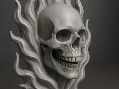 Infernal Whisper – Symbolic Skull Sculpture 