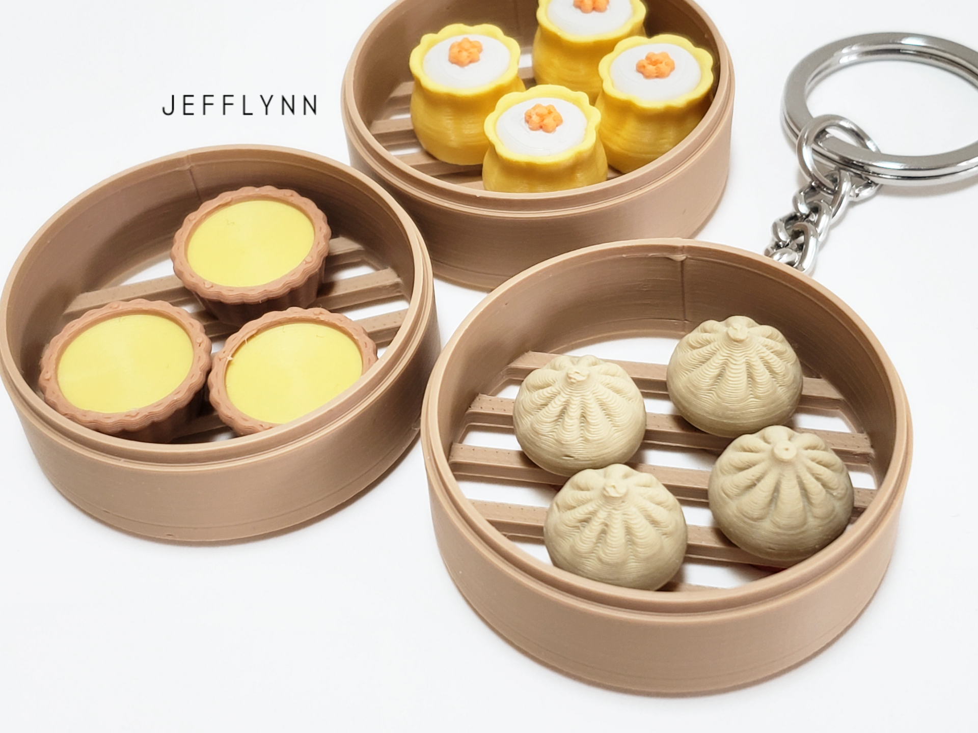 Soup Dumpling & Egg Tart Fidget Keychain (Dim Sum)