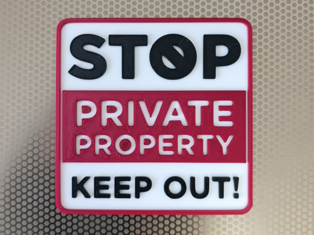 Panneau 3D STOP Property Private