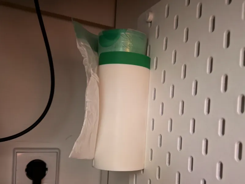 Trash bag roll holder or dispenser (Ikea Skådis) 