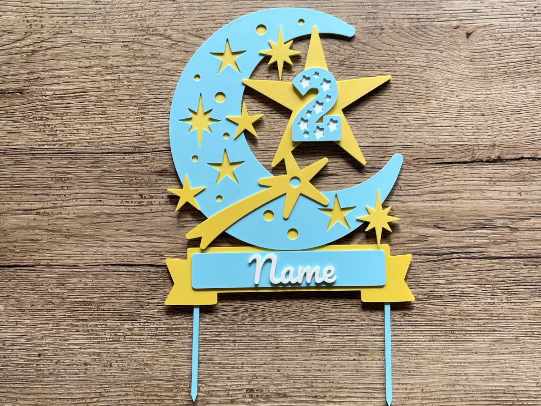 Cake Topper Moon Stars