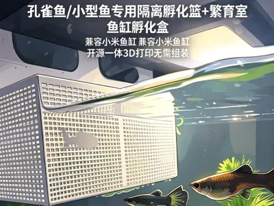 Xiaomi Fish Tank Guppy/Small Fish Dedicated Isolation Hatching Basket and Breeding Chamber 2-in-1, Fish Tank Hatching Box, Compatible with Tank Wall Thickness Under 5mm, Free and Open Source