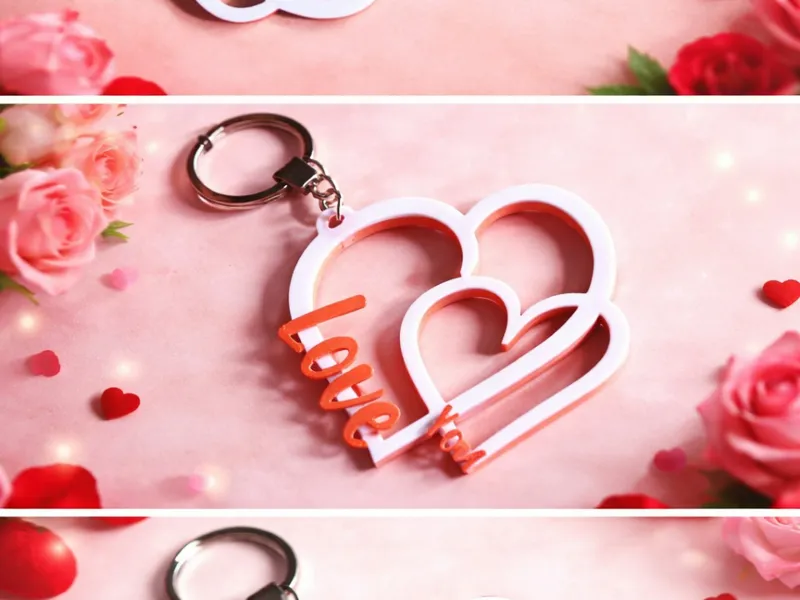 porta chaves coraçao love you