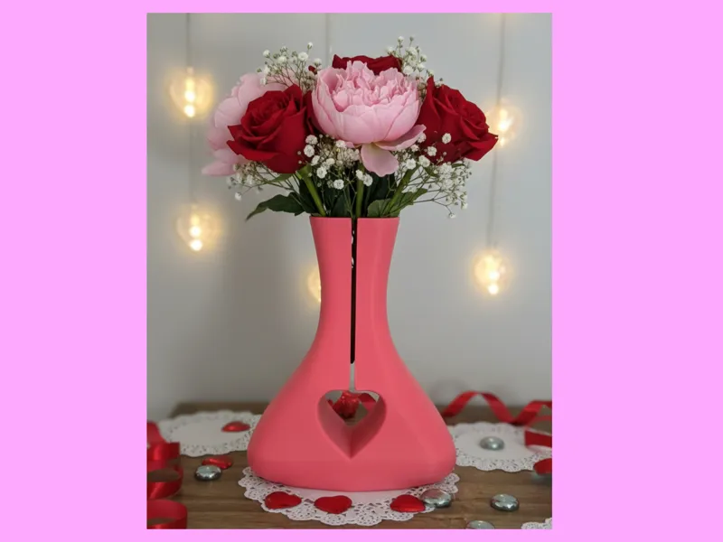 Valentine's Vase with Heart Cutout