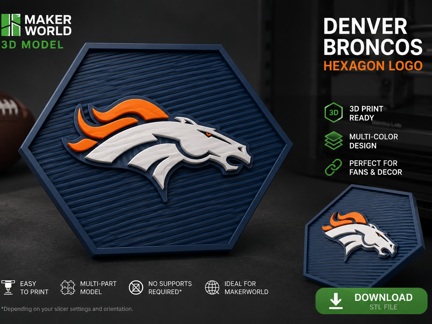 Denver Broncos Hexagon