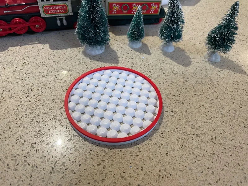Christmas snowball coaster