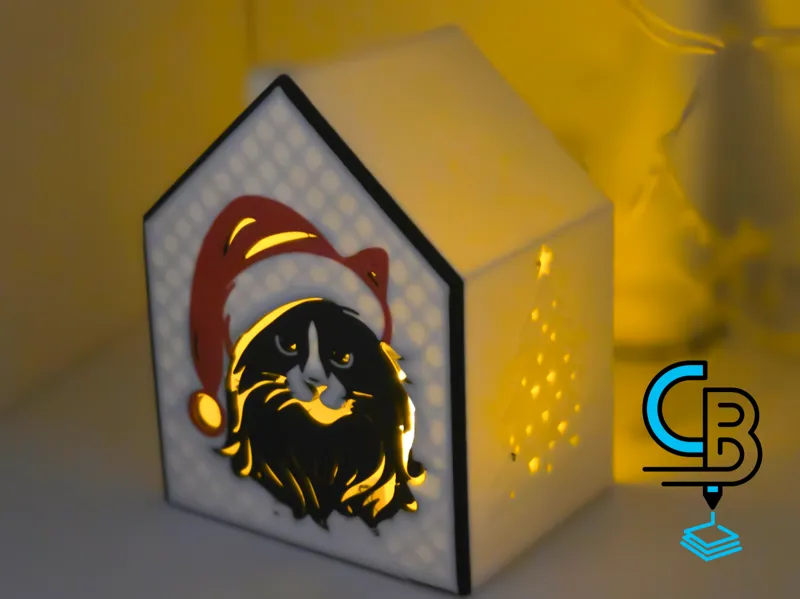 Christmas Cat Glow House